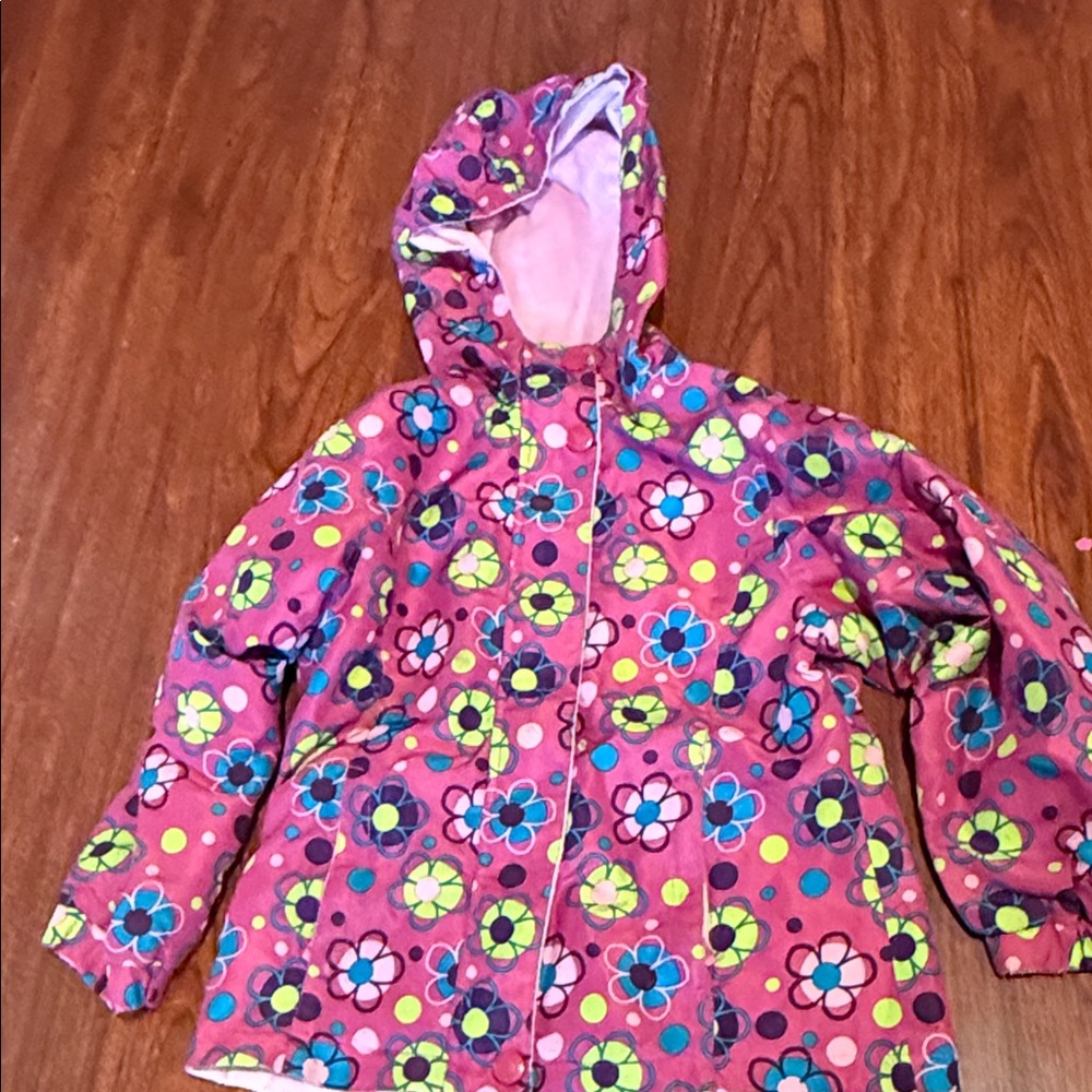 London Fog Pink Floral Kids Raincoat